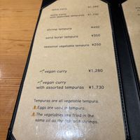 Menu   at Curry & Tempura Koisus in Kyoto