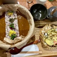 Vegan curry with tempura set (vegetarian)   at Curry & Tempura Koisus in Kyoto