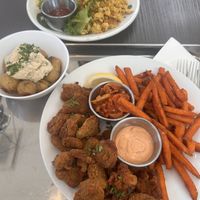 Tofu scramble, Potatoes y Oyster Mushroom Fries  at Grashka Deli in Ljubljana