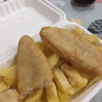 Vegan fish and chips with mushy peas at The Lakes  in Keswick