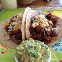 Vegan tacos  at La Senda Restaurante in Playa Del Carmen