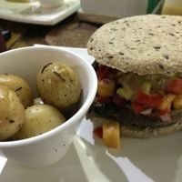 Portobello Burger at La Senda Restaurante in Playa Del Carmen