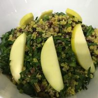 Quinoa/Kale Salad with Apples and Cranberries at La Senda Restaurante in Playa Del Carmen