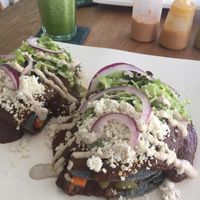 Aztec torta with mole sauce at La Senda Restaurante in Playa Del Carmen