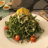 Raw pesto zucchini  at La Senda Restaurante in Playa Del Carmen