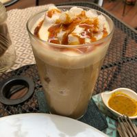 Iced coffee at La Senda Restaurante in Playa Del Carmen