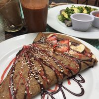 Pancake and vegadillas at La Senda Restaurante in Playa Del Carmen