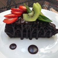 Chocolate cake at La Senda Restaurante in Playa Del Carmen