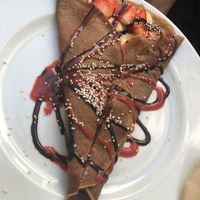 La senda sweet crepe.  Sounded great but I did not care for it.   at La Senda Restaurante in Playa Del Carmen