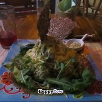 Raw zuchini pesto and nut cheese at La Senda Restaurante in Playa Del Carmen