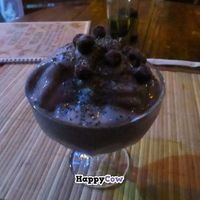 Raw berry banana ice cream with chia seeds at La Senda Restaurante in Playa Del Carmen