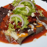 Breakfast rancheros at La Senda Restaurante in Playa Del Carmen