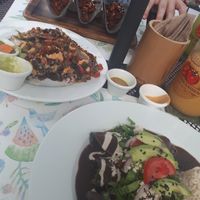 Tacos and nachos at La Senda Restaurante in Playa Del Carmen