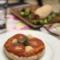Small pizza at La Senda Restaurante in Playa Del Carmen