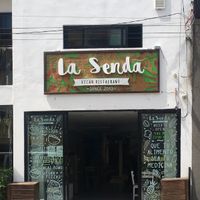 Outside of building at La Senda Restaurante in Playa Del Carmen