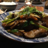 beef and black bean sauce  at Pod Norenami in Krakow
