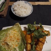 Tofu in peanut sauce at Pod Norenami in Krakow