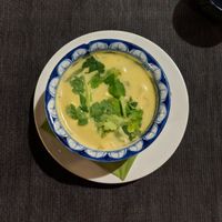 soup with coconut milk at Pod Norenami in Krakow