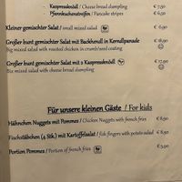 Menu  at Wirtshaus und Pension Hocheck in Ramsau Bei Berchtesgaden