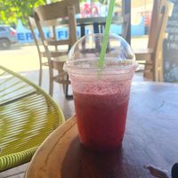 Slushie with red berries at Café Porto in La Crucecita