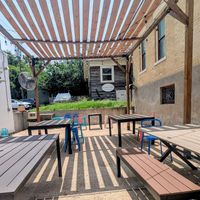 Outdoor patio of restaurant at Vice Burger  in Fort Worth
