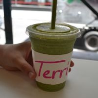 Green Power Smoothie (not good, you could feel the powder particles) at Terri - Financial District in New York City