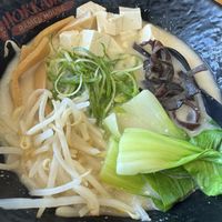 Veggie ramen no tomatoes  at Hokkaido Ramen House in Santa Cruz