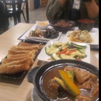 Tofu dish, dumplings and one of the daily vegetables at Lin's Vegetarian Food - 林家素食 in Tainan