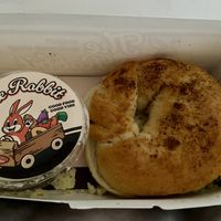 Mashed potato bagel and onion cream cheesee  at The Rabbit - 더래빗  in Seoul