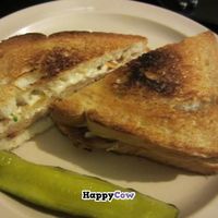 sham and cheeze sandwich at Foodswings in Brooklyn