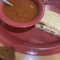 Vegan Grilled cheese and tomato soup  at Great Full Gardens - Midtown in Reno