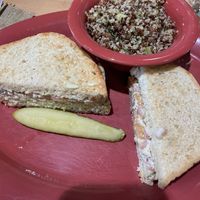 Grilled cheese ❤️ (it may look sad from this picture but it’s yummy), quinoa salad side   at Great Full Gardens - Midtown in Reno