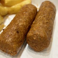 VG sausages   at Fish Box in Whitby