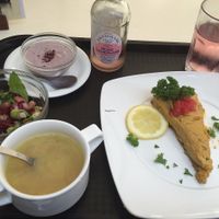 Set meal, all raw except the soup at Ajdovo Zrno in Ljubljana