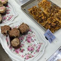 Vegan muffin and vegan focaccia (Madrid Vegan market) at El Obrador de la Paka in Madrid
