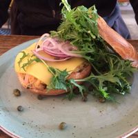 No-tuna bagel with cheese at DopHert in Amsterdam