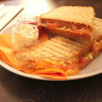 Toasted cheese sandwich at DopHert In Amsterdam. Vegan :) at DopHert in Amsterdam