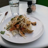 red curry with rice at DopHert in Amsterdam