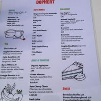 English Menu at DopHert in Amsterdam