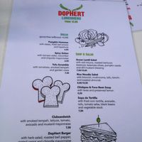 English Menu at DopHert in Amsterdam