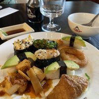 Vegan sushi, side menus and miso soup  at Luckiefun's - Kirkkokatu in Oulu