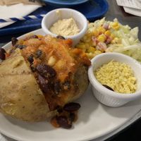 Vegan jacket potato with chili  at The Aviator Cafe in North Berwick