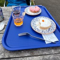 Two Deserts. We also had a nice Sausage Morning Roll with 3 sausages   at The Aviator Cafe in North Berwick
