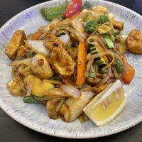 Drunken veg noodles  at Sam Thai Restaurant in Southport