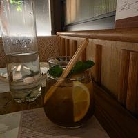 Peach iced tea at Lahpet in London
