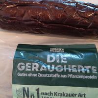 Incredible smoked salami Krakau style at Die Kichererbse in Stuttgart