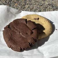 Brownie cookie, chocolate chip cookie   at The Baked Bear  in South Lake Tahoe