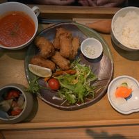 Vagen soy karaage plate at Fun & Natural Yotte-ne シマカラ食堂  in Hiroshima