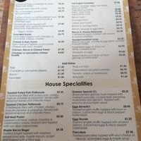 Main Menu at Cucina Cafe in Leigh