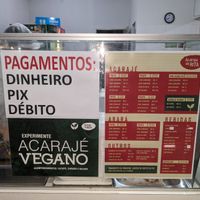 Opção vegano at Acarajé da Rita in Aracaju